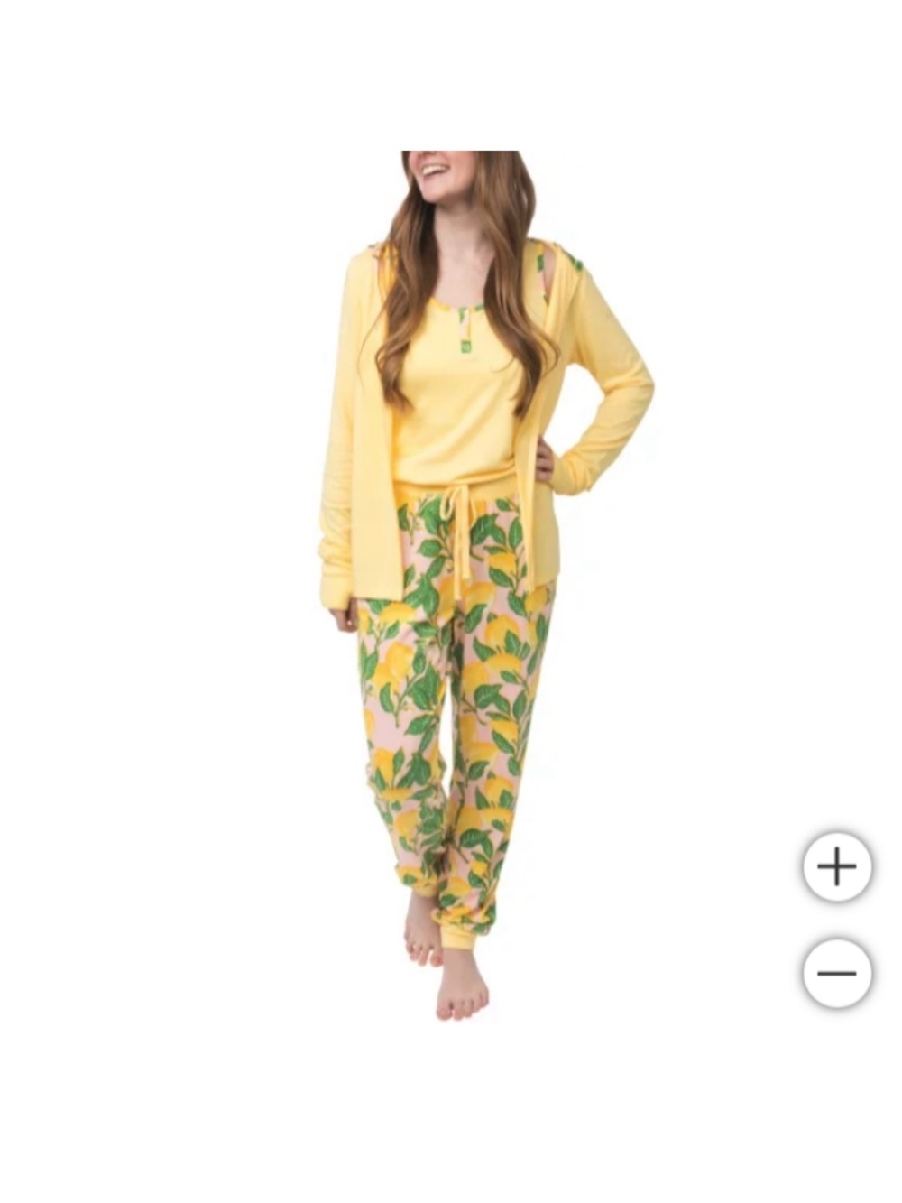 munki munki Yellow Leaf-Print Jogger Pajama Pants